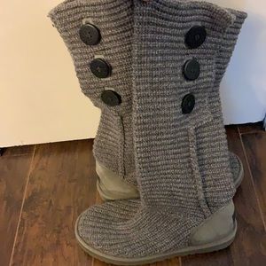 UGG gray knit boots